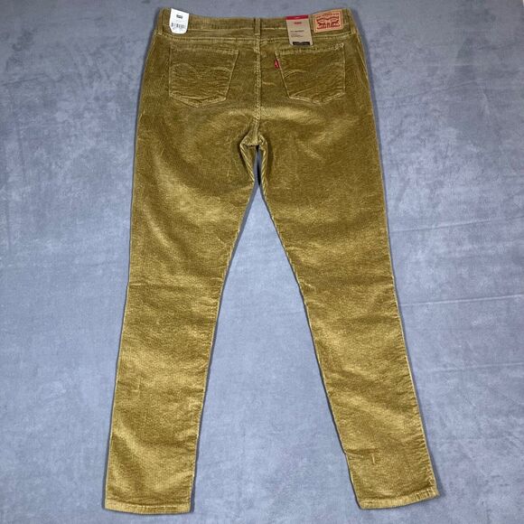 LEVI'S Womens 711 Skinny Corduroy Pants 32x30 Camel Mid Rise Slim Fit Stretch - Picture 2 of 6